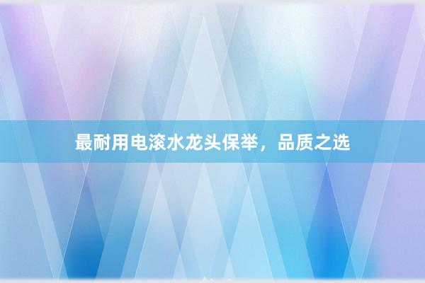 最耐用电滚水龙头保举，品质之选
