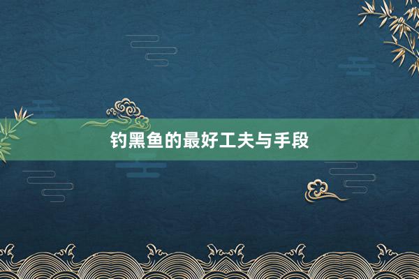 钓黑鱼的最好工夫与手段